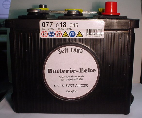 Starterbatterie 6V/77 Ah(C20) Oldtimerbatterie