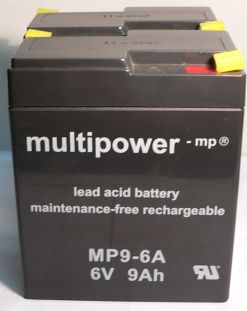 multipower Batterie 12V/9 Ah(C20) konfektioniert aus 2xMP9-6A