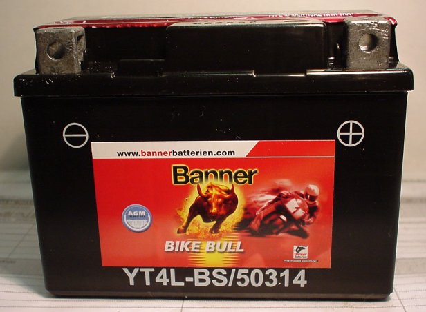 Motorradbatterie 12V/3Ah(C20) Banner Bike Bull 50314