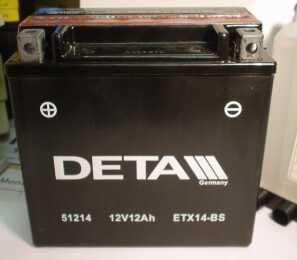 Motorradbatterie 12V/14Ah EXIDE AGM ETX-14-BS 51214