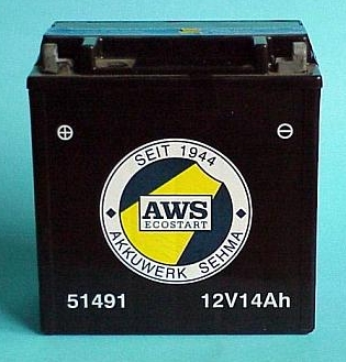Motorradbatterie 12V/14 Ah(C20) AWS  51491