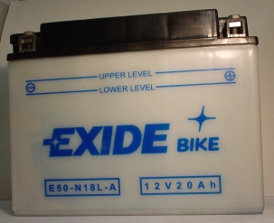 Motorradbatterie 12V/20Ah(C20) EXIDE