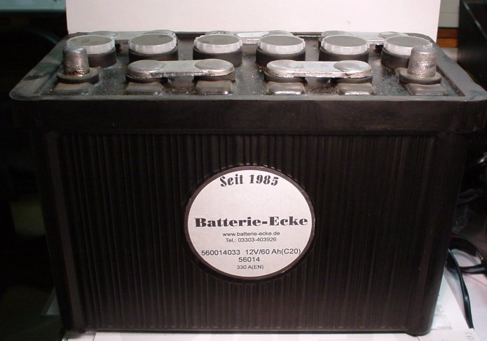 Starterbatterie 12V/60 Ah(C20) Im Hartgummiegeh�use  56014