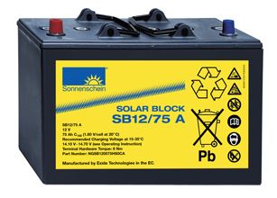 SONNENSCHEIN Solar Blockbatterie 12V/75Ah 8119807500  SB12/75 A