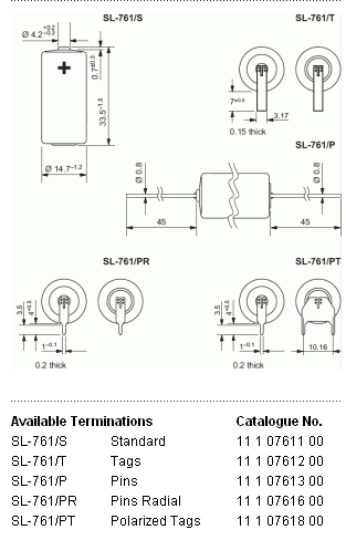 SONNENSCHEIN Lithium Batterie 3,6V/1,35 Ah 1110761100  SL-761/S